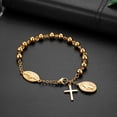 thumbnail image 5 of OIDEA Stainless Steel Cross Rosary Beads Bracelet Wristband for Women Me -Gold, 5 of 6