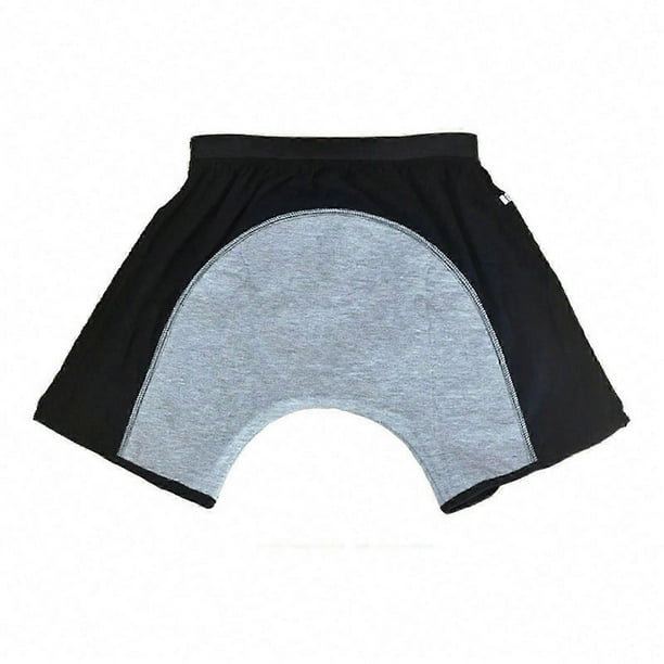 Washable Incontinence Underwear for Men Washable Urinary Briefs Reusable Cotton Boxer Brief for Mild Bladder Leakage black