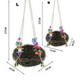 thumbnail image 3 of Visland Bird Nest, Natural Rattan Colorful Beads Bell Hanging Nest Roosting Bird House Cages Garden Window Outdoor Decoration for Parakeets Conures Macaws Parrots Love Birds Finches, 3 of 7