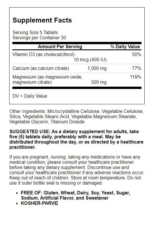 Solgar Calcium Magnesium with Vitamin D3 150 Tabs - image 2 of 2