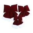 thumbnail image 5 of Dserhfy Velvet Christmas Bow Large Plush Stuffed Christmas Tree Hanging Bow with Fluffy White Fur Trim for Holiday Tree Fireplace Party Decoration, 5 of 8