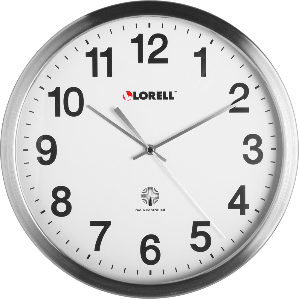 Lorell, LLR61001, Brushed Nickel Plated Atomic Wall Clock, 1 Walmart