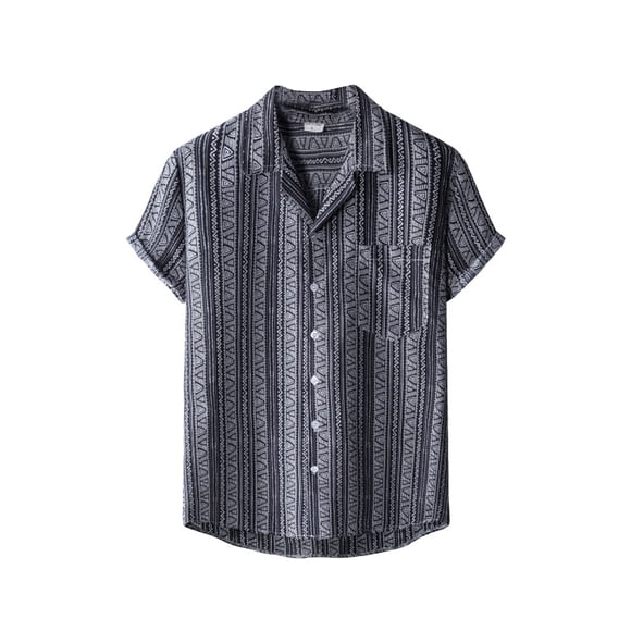 Minnieouse Camisa de poliéster para hombre, cuello vuelto de repuesto, verano, reutilizable, elegante, Vintage, estampado de playa, camisas Camisetas 3XL