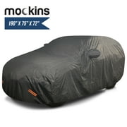 Mockins 190" x 75" x 72" Black Heavy Duty PVC & Cotton Lined - SUV Cover | Breathable & Waterproof