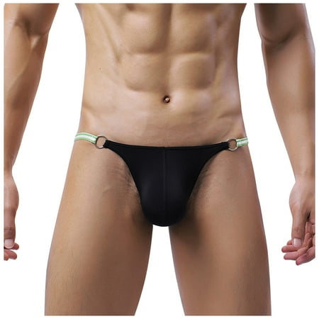 

RPVATI Men s Sexy Thin Belt Low-Rise Briefs Underwear Pouch Soft Lingerie Thong Breathable Solid G-String
