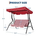 thumbnail image 4 of QinaQin Columpio para patio o porche de 3 plazas con base, toldo ajustable, cojines removibles, patas antideslizantes y resortes reforzados, capacidad de 500 lb, 4 of 8