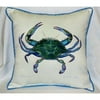 Betsy Drake HJ005 Blue Crab- Male Art Only Pillow 18"x18"