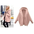 thumbnail image 2 of HNMKIU Oversize Soft and Warm Winter Coats for Women Long Sleeve Solid Fuzzy Open Front Hooded Cardigan Jacket with Pocket Cozy Loose Outerwear 01_Pink,XXXL, 2 of 3