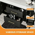 thumbnail image 6 of Craftian 40 inch Wall Mounted Bathroom Vanity 2 Doors & 2 Drawers, Floating Bathroom Cabinet, Black, 6 of 10