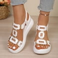 thumbnail image 2 of IWRICH Soled Sandals for Women Flat Sandals Comfort Open Toe Wedge Sandals with Adjustable Buckle Arch Support Summer Shoes White 9, 2 of 9