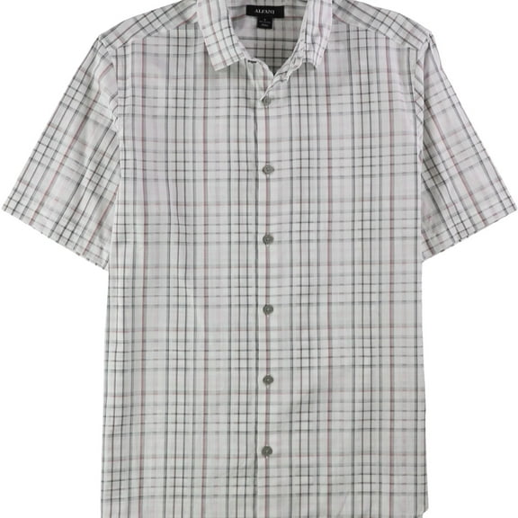 Alfani Mens Chilton Button Up Shirt, Pink, Small