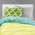 thumbnail image 2 of Watercolor Shamrock Stripes Fabric Standard Pillowcase, 2 of 2