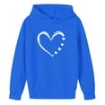 thumbnail image 3 of Eltusu Girls Valentine's Day Hoodies, Pullover Casual Heart Graphic Loose Fit Long Sleeve Sweatshirts Blue Size 5-6 T, 3 of 4