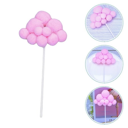 UNOMOR 15Pcs Birthday Cake Decorations Cloud Cake Topper Pink for Women Party