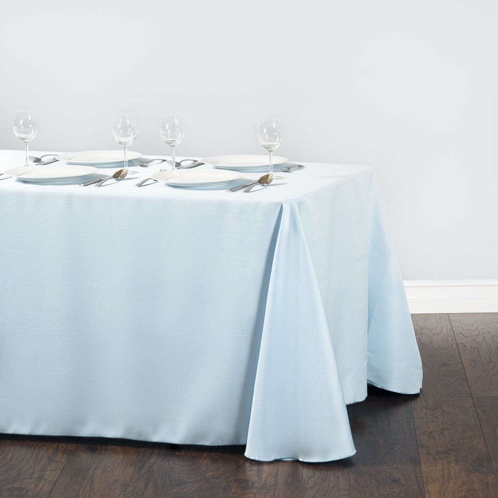 90 x 156 in. Rectangular Polyester Tablecloth Baby Blue