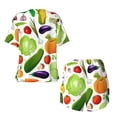 thumbnail image 6 of "Wukai Vegetables2 Women's Pajama Set - Short-Sleeve Top and Shorts with Elastic Waistband and Pockets for Loungewear, Yoga, and Casual Wear-Medium, 6 of 8