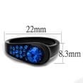 thumbnail image 2 of Luxe Jewelry Designs Women's Black Ion Plated Stainless Steel Ring with Capri Blue Crystals - Size 8, 2 of 4