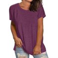 thumbnail image 2 of Womens T Shirts Short Sleeve Crewneck Loose Summer Spring Tops Short Sleeve Oversized T Shirts Fashion Basic Casual Tee Clothes 2025 Trendy, 2 of 4