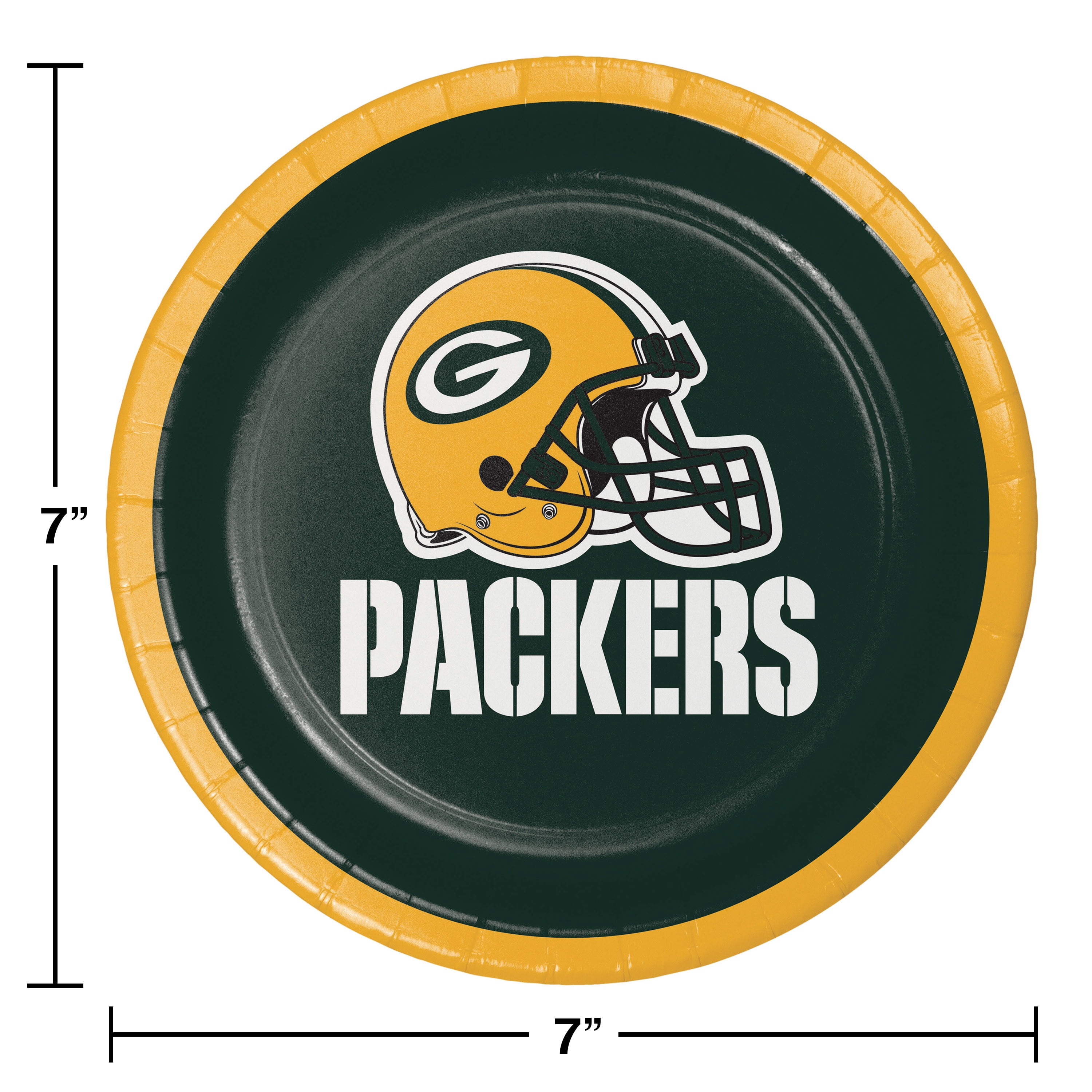 Green Bay Packers Round Paper Dessert Plates 24 Count for 24 Guests