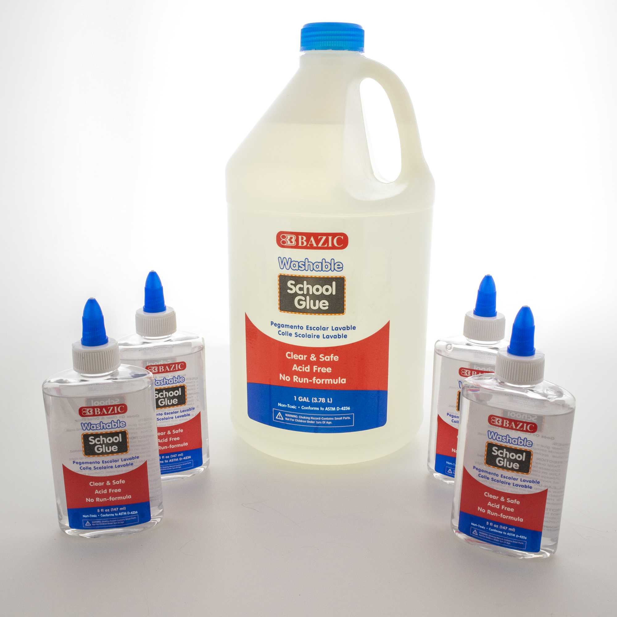 BAZIC Washable Clear School Glue 1 Gallon, Liquid Glues Making Slime, 1-Pack