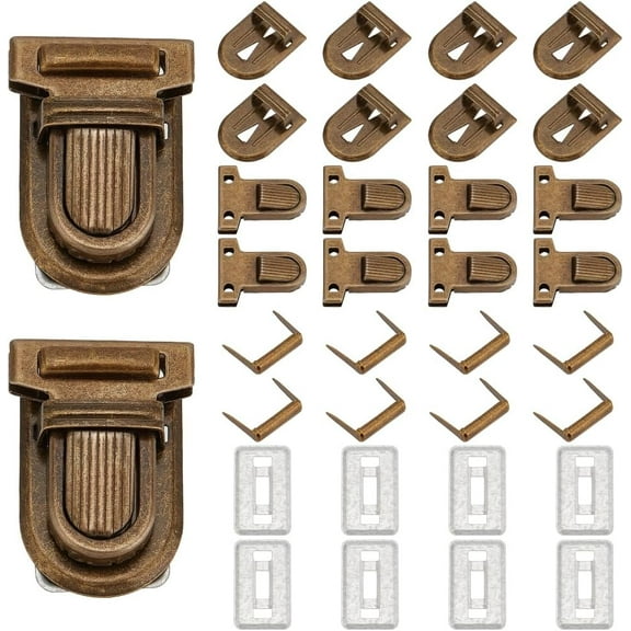 10 Sets Iron Purse Push Locks Clasp Lock for Leather Bag Case Clasp for DIY Hangbag Purse Suitcase Closures Hardware Antique Bronze DIY