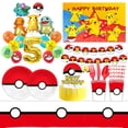 thumbnail image 2 of Birthday Party Decoration Party Supplies Tableware Banner Set Pikachu Sticker Baby Balloon Kids Birthday Favors, 2 of 5