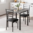 thumbnail image 1 of 3-piece dining mesa set para 2. small dining room mesa con 2 cozy sillas. estilo rural style, space saving. ideal para para apartment small spaces. available in negra y gray., 1 of 8