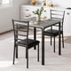 thumbnail image 1 of 3-piece dining mesa set para 2. small dining room mesa con 2 cozy sillas. estilo rural style space saving. ideal para para apartment small spaces. available in negra y gray., 1 of 7