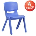 thumbnail image 2 of Flash Furniture 4 Pack Blue Plastic Stackable School Chair with 15.5'' Seat Height, 2 of 12