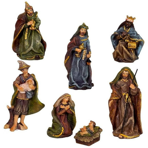 Kurt Adler 3.5-Inch Resin Nativity, 7-Piece Set