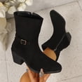 thumbnail image 5 of Womens Mid Calf Boots,Mid Calf Boots for Women - Tall Fashion Boots with Suede-Look Upper, Pointed Toe and Side Zipper Mid Shaft Boots, Chunky Block Heel Dress Boots, Casual Footwear for Fall Winter, 5 of 5