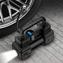 Tgbvmt Tire Inflator Portable 12V Air Compressor with Digital Pressure Gauge Fast Inflating for Car SUV Motorcycle Tires Includes LED Emergency Light 3 Nozzles Winter Travel Roadside Assistance