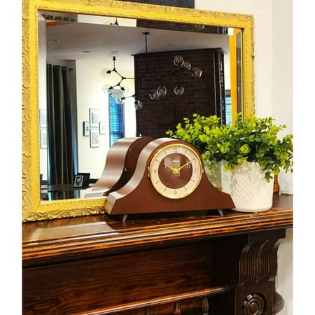 Hermle Vintage Style Quartz Chime Mantel Clock - 12 - Walnut Brown