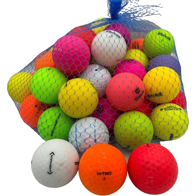 Golf Ball Planet - 50 Pack Recycled Golf Balls Matte Color Mix (3A / Good)