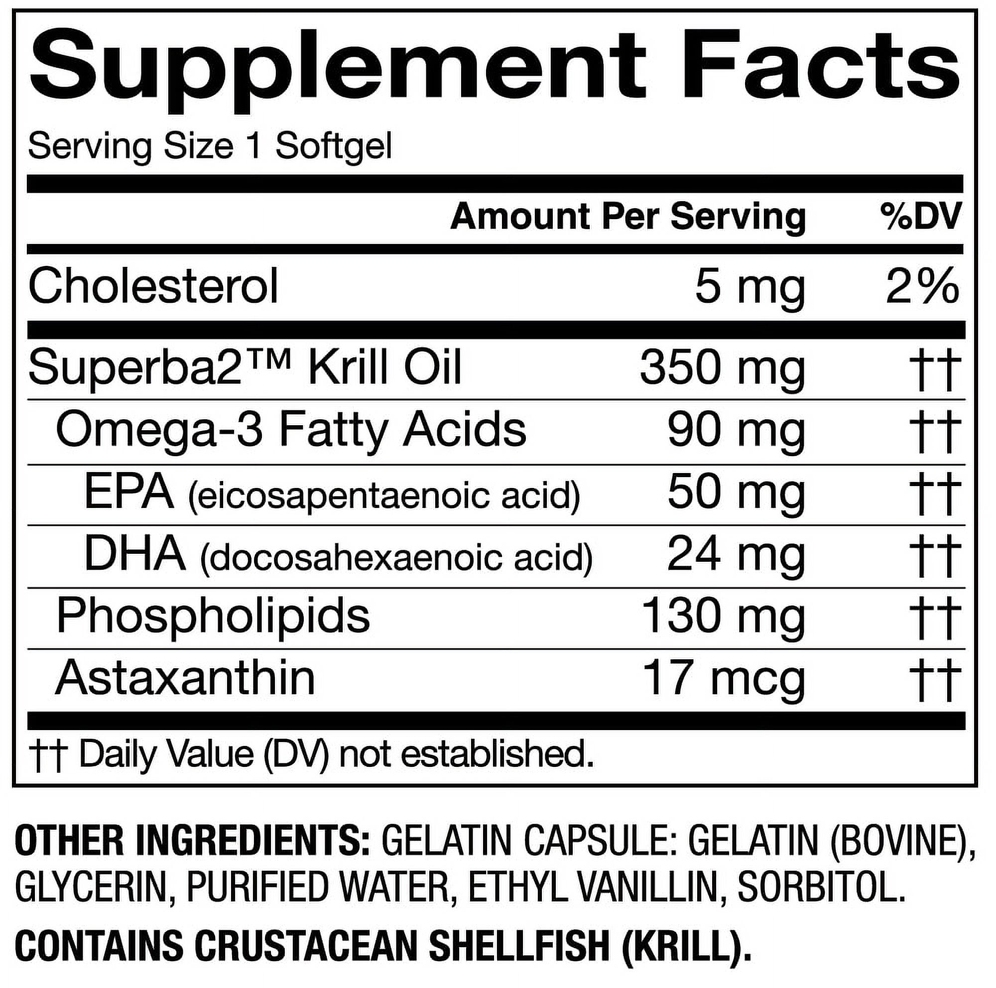 (3 pack) Equate Krill Oil Dietary Supplement, 350 mg, 65 Count, Compare to MegaRed®