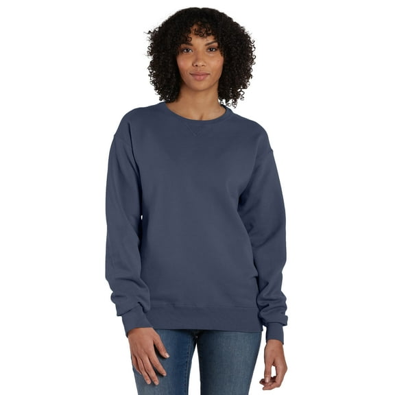 Hanes Unisex Garment Dyed Fleece Sweatshirt Anchor Slate S