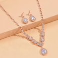 thumbnail image 2 of Bride Silver Bridal Necklace Earrings Set Crystal Bridal Wedding Jewelry Set Rhinestone Choker Necklace for Women and Brides, 2 of 4