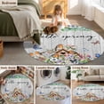 thumbnail image 5 of Round Rug 7Ft Washable Non-Slip, Spring Botanical Circle Area Rugs for Living Room Bedroom, Vintage Black Plaid Brown Wooden Grain Indoor Floor Mats Carpet Runner for Home Decor Aesthetic, 5 of 8