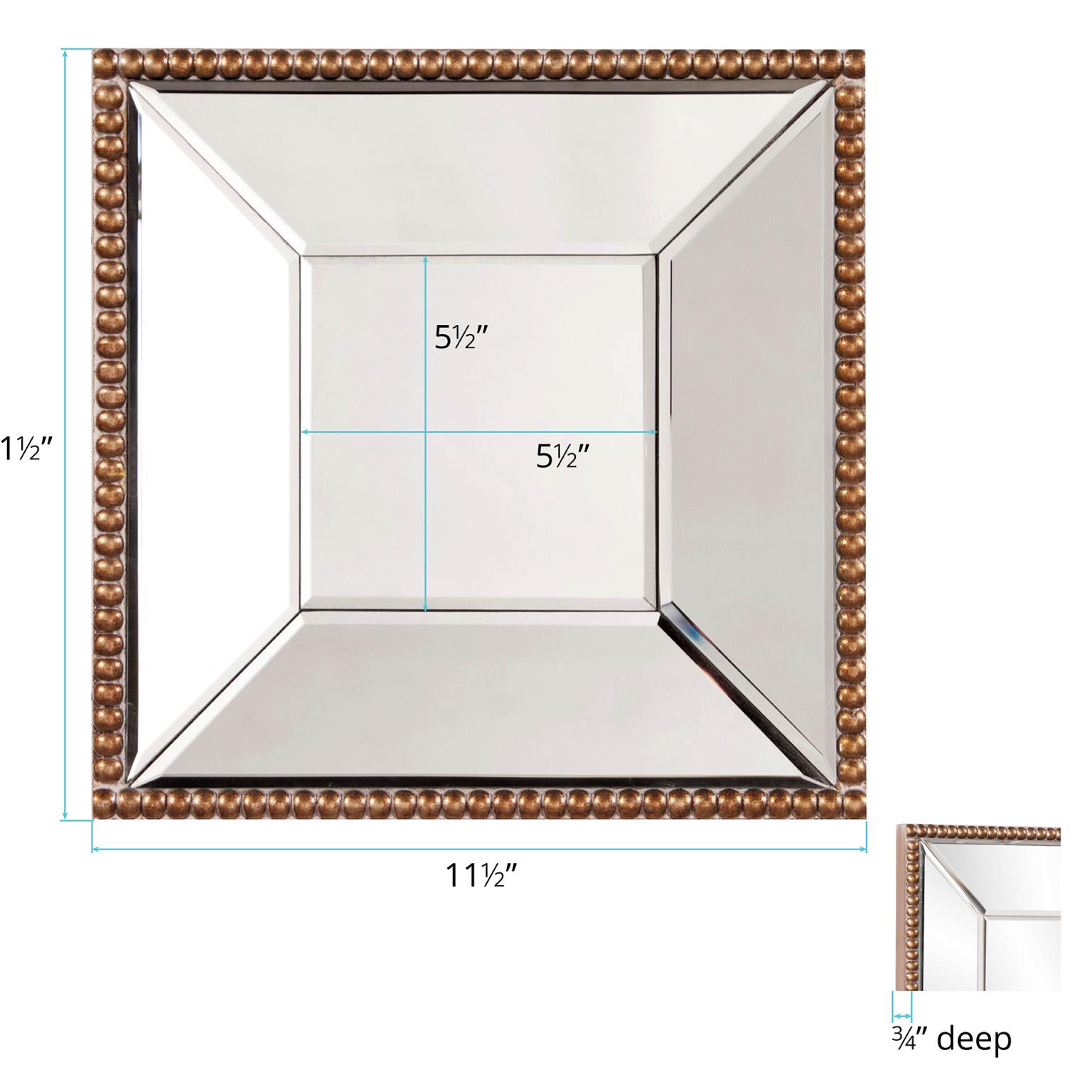 Tyler Dillon Square Wall Mirror with Layered and Scalloped Frame 57" x 57"