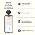 thumbnail image 2 of Key Finder,Wallet Tracker Works with Apple Find My (iOS only),Replaceable Battery,Water-Resistant,Bluetooth Item Finder for Bags,Luggage,Pets & Backpack,1 Pack Black, 2 of 6