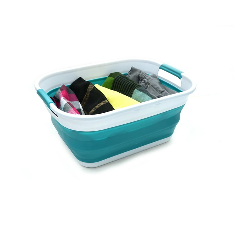 Collapsible Folding Laundry washing Basket storage Space Saving Cloth Bin  Bucket