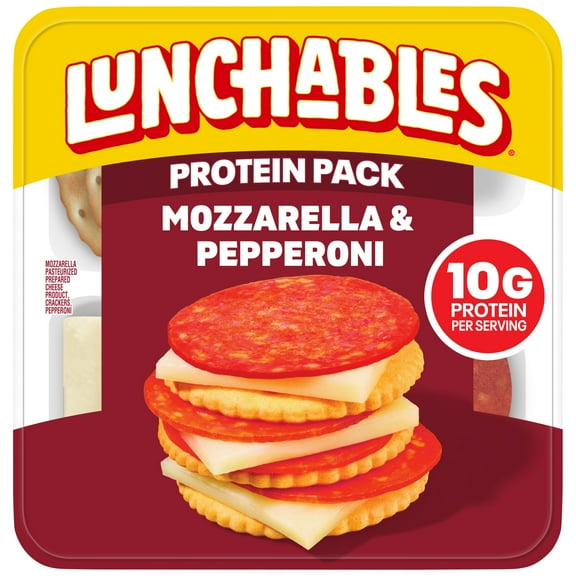 Lunchables Pepperoni and Mozzarella Cracker Stackers, 2.25 oz Tray, Refrigerated Packaged Meal