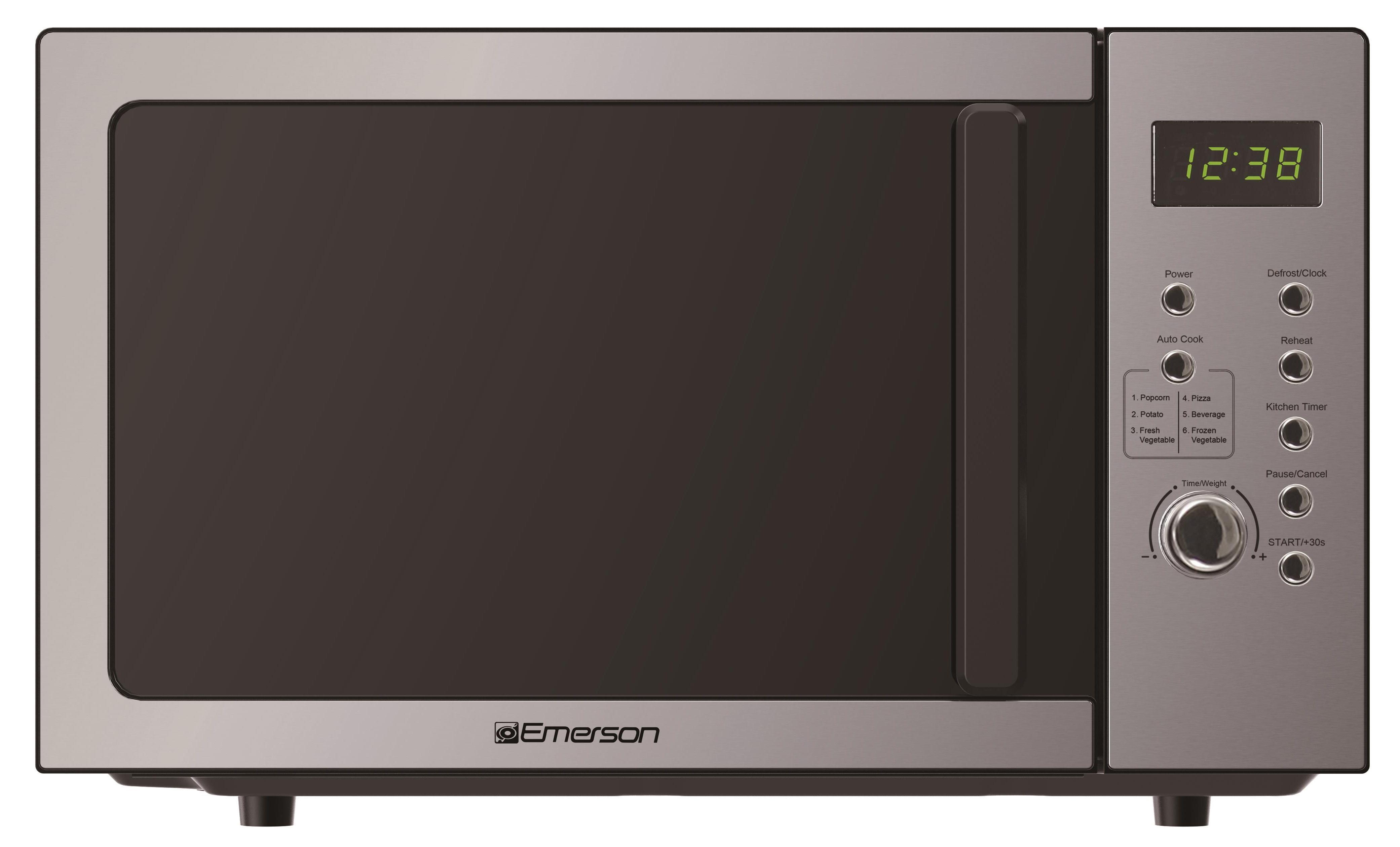 Emerson 0.9 Cu Ft, 900W Digital Control Countertop Microwave Oven, Stainless Steel - MW9005SS