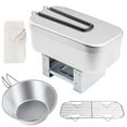 thumbnail image 1 of Mini Folding Lunch Box Steaming Rack Bowl Combo Set for Picnic Camping Hiking Fishing Mountaineering, 1 of 7