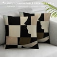 thumbnail image 3 of Creowell Black and Beige Geometric Modern Abstract Neutral Art Throw Pillow Cover, Abstarct Art Throw Pillow Case 18×18 Inch ,Home Living Room Decor,Women Gifts (Beige), 3 of 5