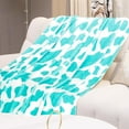 thumbnail image 3 of Fleece Bed Blanket Twin Size Cyan Blue Soft Couch Blanket Teal Lightweight Fuzzy Throw Blanket Light Turquoise Blue Decor for Bedroom Livingroom, 3 of 6