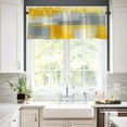 thumbnail image 5 of 2 Pack Valances Window Treatments Yellow and Grey Abstract Modern Art Blackout Drapes Adjustable Curtain Valances for Windows Living Room Kitchen Over Sink, 18x52 Inch Rod Pocket Valances, 5 of 6