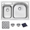thumbnail image 1 of DIRECTUNIT 18 Gauge Stainless Steel Kitchen Sink Drop-In Top Mount, 33"x22"x9", 1 of 5