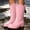 Pink, variant on FRSASU Women's Mid Calf Rain Boots Waterproof Gardening Boots Lightweight Portable Garden Shoes Pink