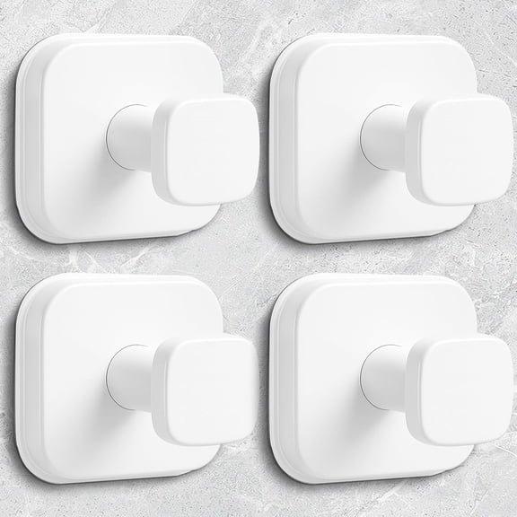 ABPETE Shower Hooks for Inside Shower,Reusable Suction Cup Hooks for Glass Window,Mirror,Removable Towel Hooks for Bathroom,4 Pack(White)